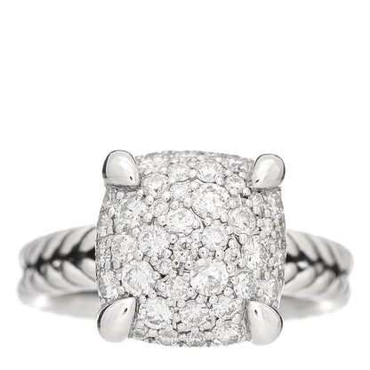 David Yurman Sterling Silver Diamond 11mm Chatelaine Pave Ring 48 4.5 1 of 6