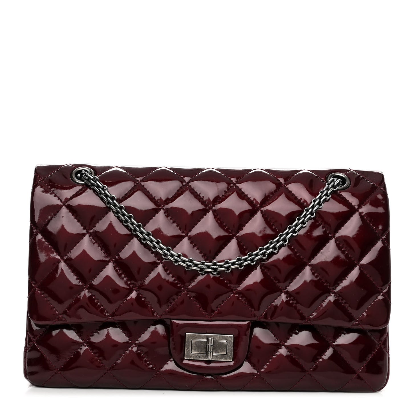 Patent Quilted 2.55 Reissue 227 Flap Light Burgundy
