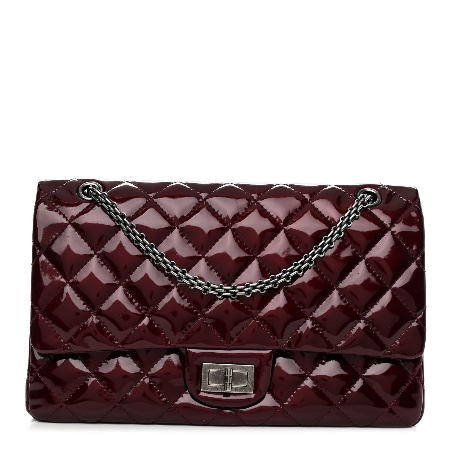 Chanel Patent Quilted 2.55 Reissue 227 Flap Light Burgundy 1 of 12