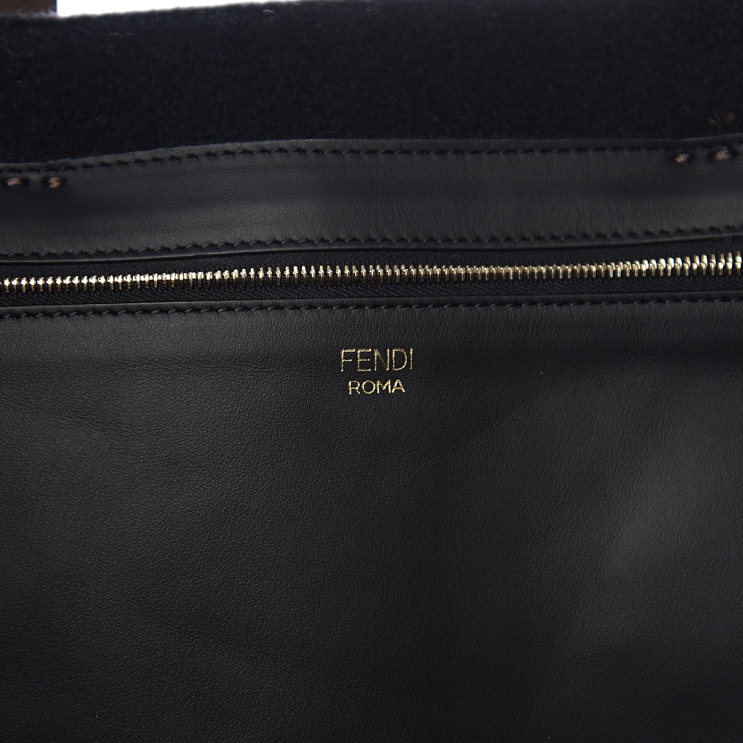 Fendi X FILA Glazed Fabric FF 1974 Mania Large Shopping Tote Bag Mogano Panna White 5 of 9