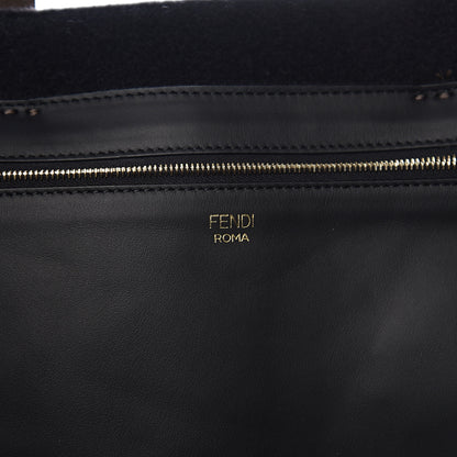 Fendi X FILA Glazed Fabric FF 1974 Mania Large Shopping Tote Bag Mogano Panna White 5 of 9