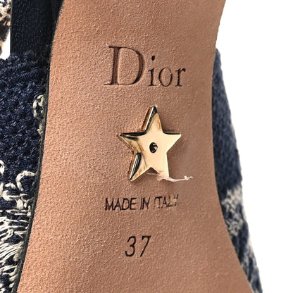 Christian Dior Toile de Jouy Ribbon Embroidered J'Adior Slingback 65mm Pumps 37 Blue Off White 7 of 9