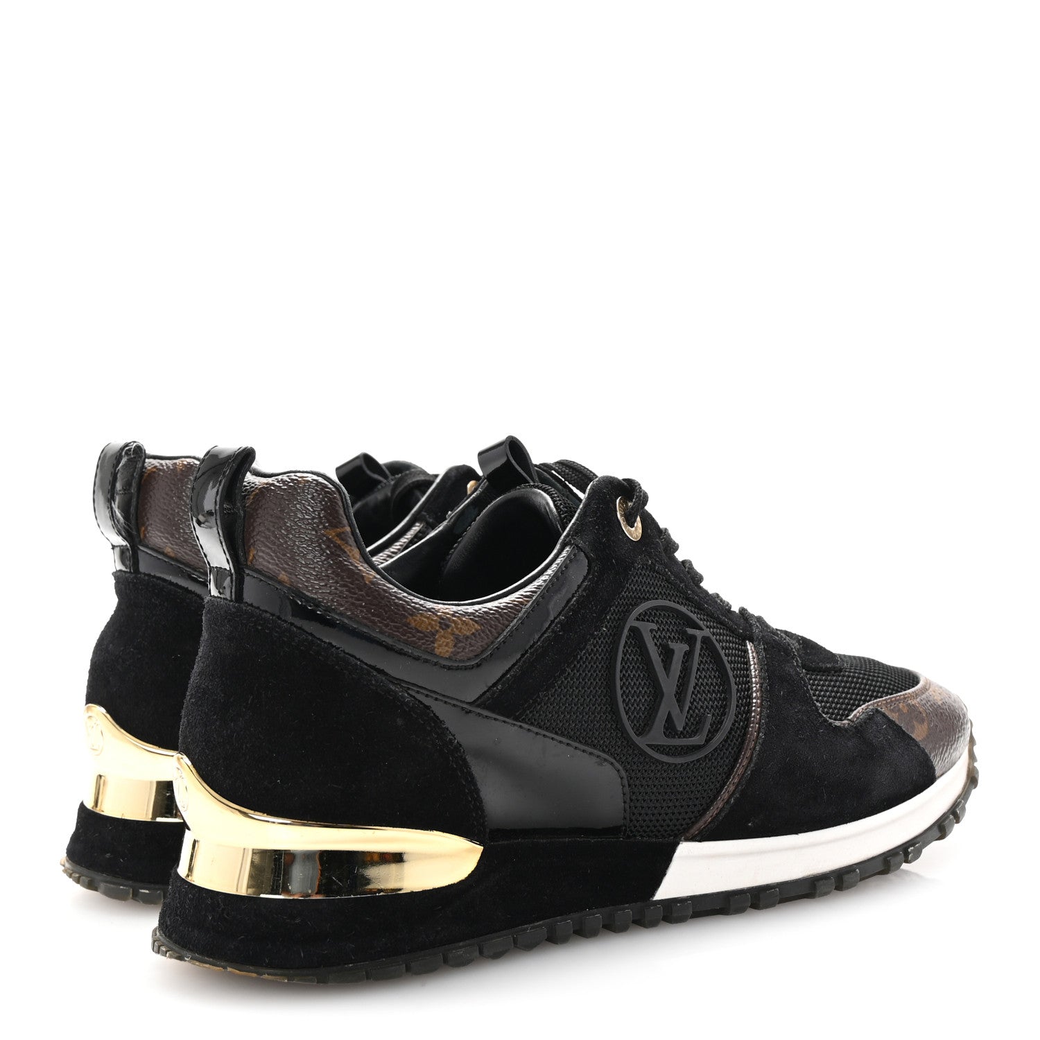 Louis Vuitton Suede Monogram Run Away Sneakers 36 Black 5 of 9