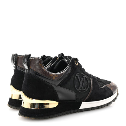 Louis Vuitton Suede Monogram Run Away Sneakers 36 Black 5 of 9