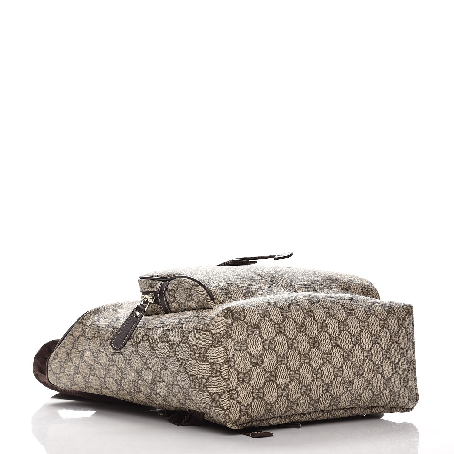 Gucci GG Supreme Monogram Medium Single Buckle Rucksack Backpack Beige Ebony Brown 4 of 7