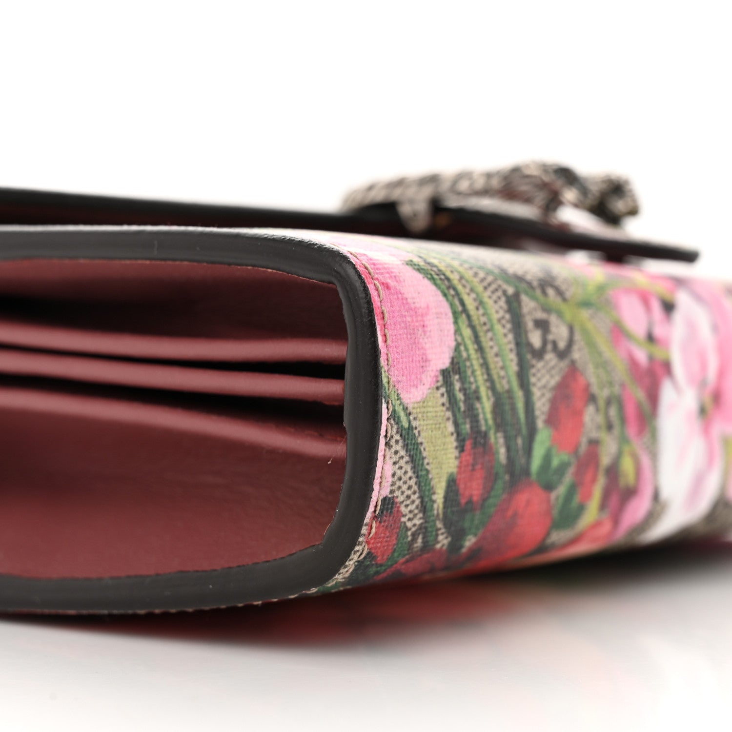 Gucci GG Supreme Monogram Blooms Mini Dionysus Chain Wallet Beige Multicolor Dry Rose 9 of 11
