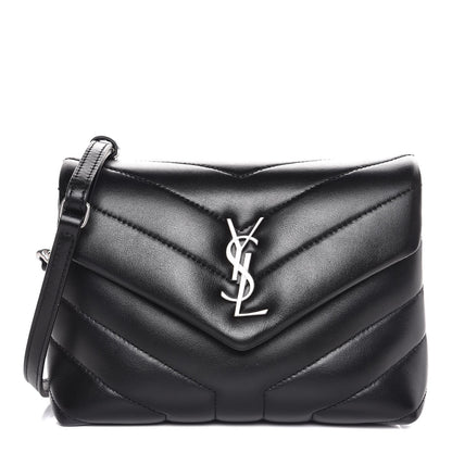 Saint Laurent Calfskin Y Quilted Monogram Toy Loulou Crossbody Bag Black 1 of 8