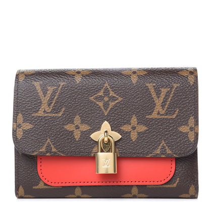 Louis Vuitton Monogram Flower Lock Compact Wallet Coquelicot 1 of 7