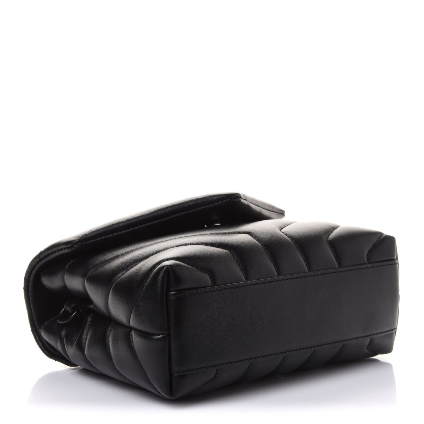 Calfskin Y Quilted Monogram Toy Loulou Crossbody Bag Black