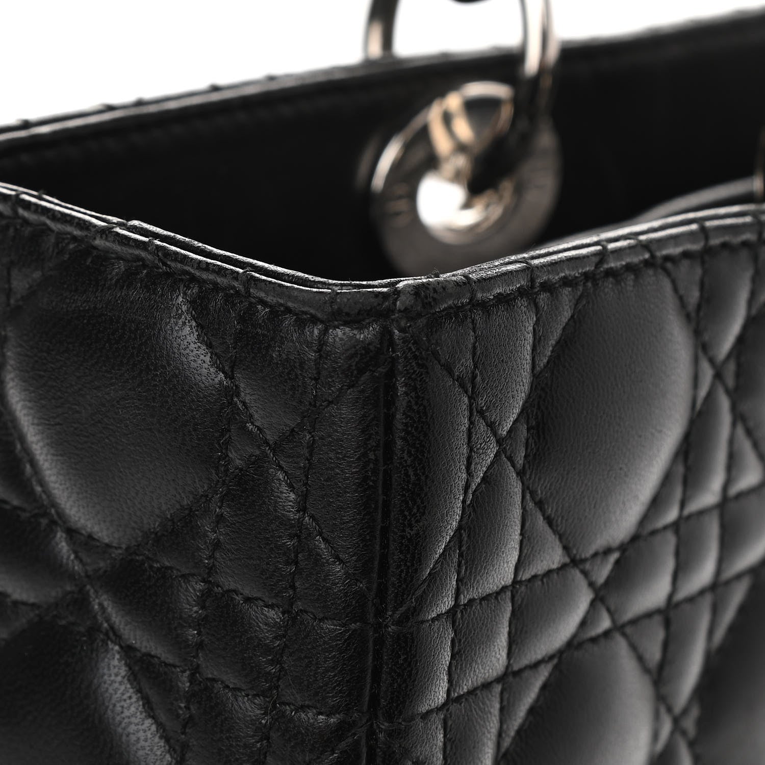 Christian Dior Lambskin Cannage Large Lady Dior Black 10 of 18