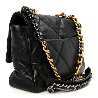 Chanel Goatskin Quilted Large Chanel 19 Flap Black 3 of 10
