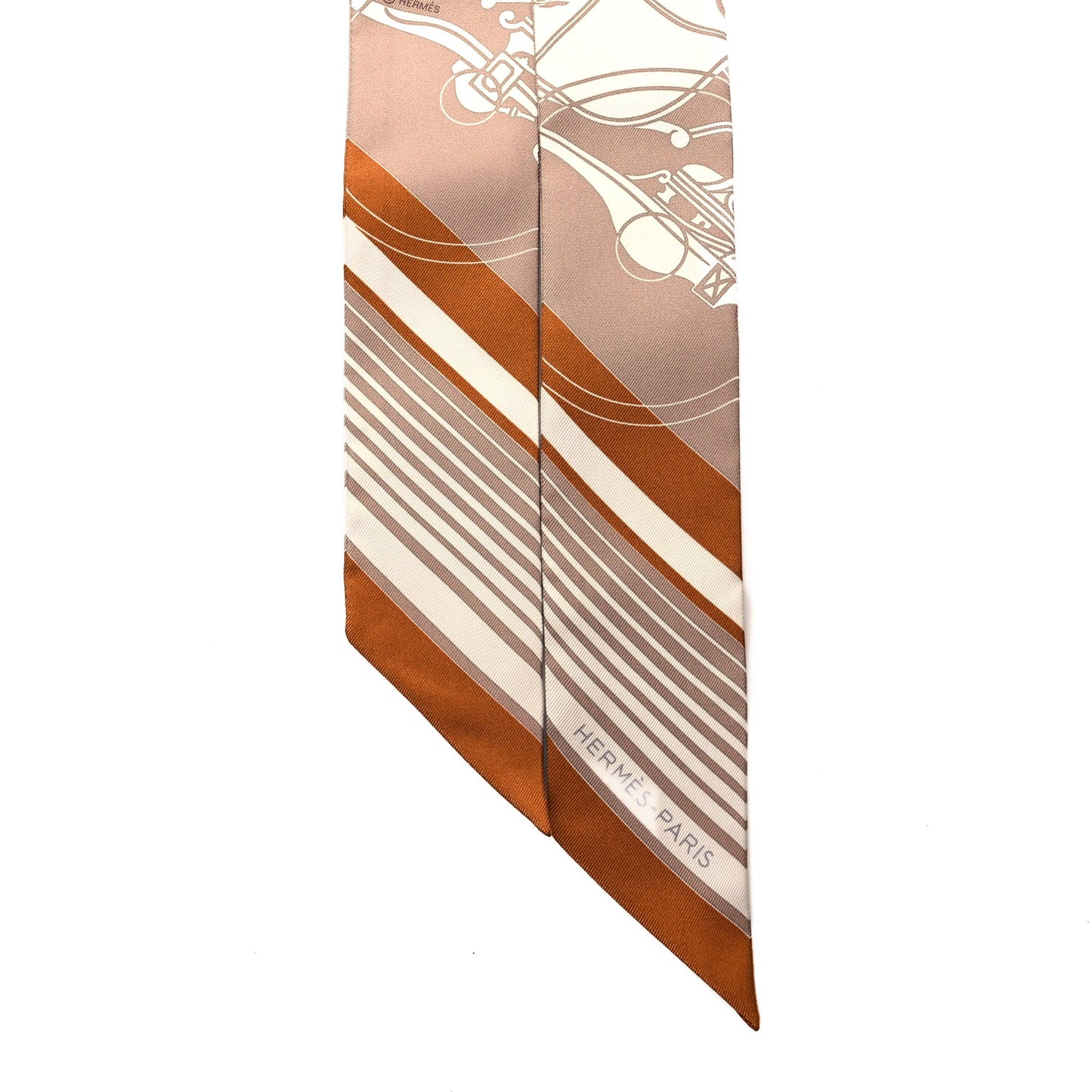 Silk Ex-Libris Twilly Beige White Caramel