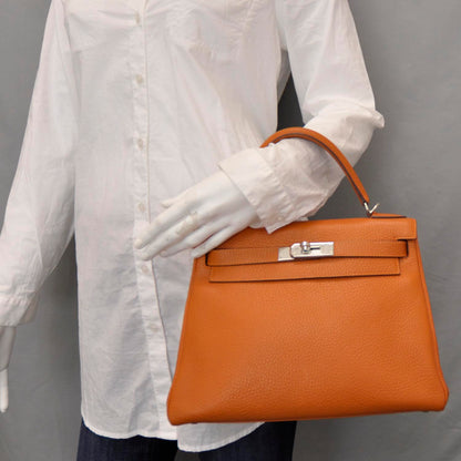 Hermes Clemence Kelly 28 Potiron Orange 2 of 9