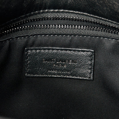 Saint Laurent Lambskin Quilted Monogram Monochrome Medium Loulou Puffer Chain Satchel Black 7 of 11