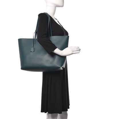 Saint Laurent Calfskin Large Shopping Tote Dark Turquoise 2 of 14