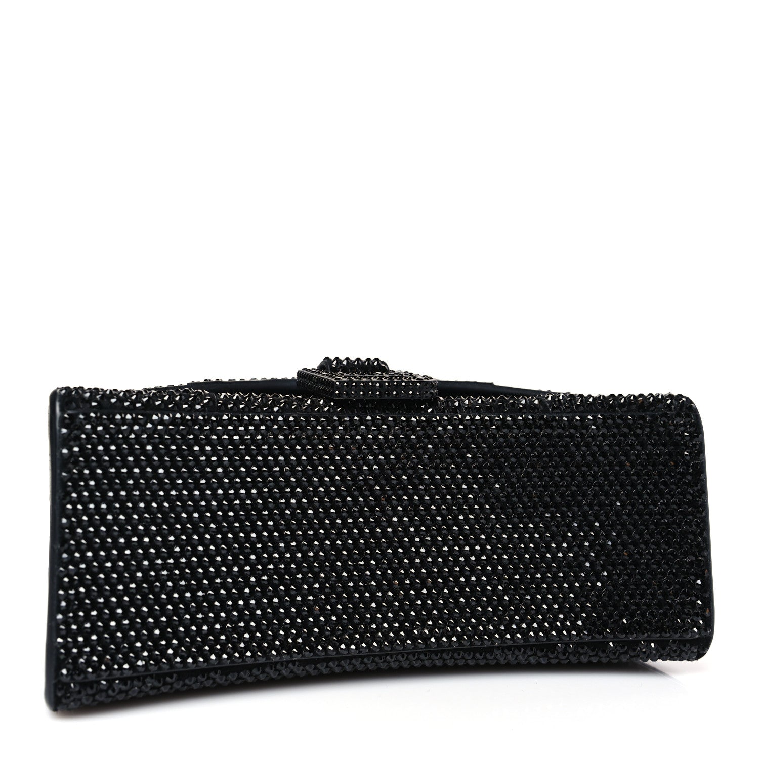 Balenciaga Strass Suede Hourglass Top Handle Bag XS Black 4 of 9