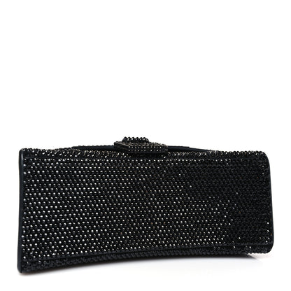 Balenciaga Strass Suede Hourglass Top Handle Bag XS Black 4 of 9