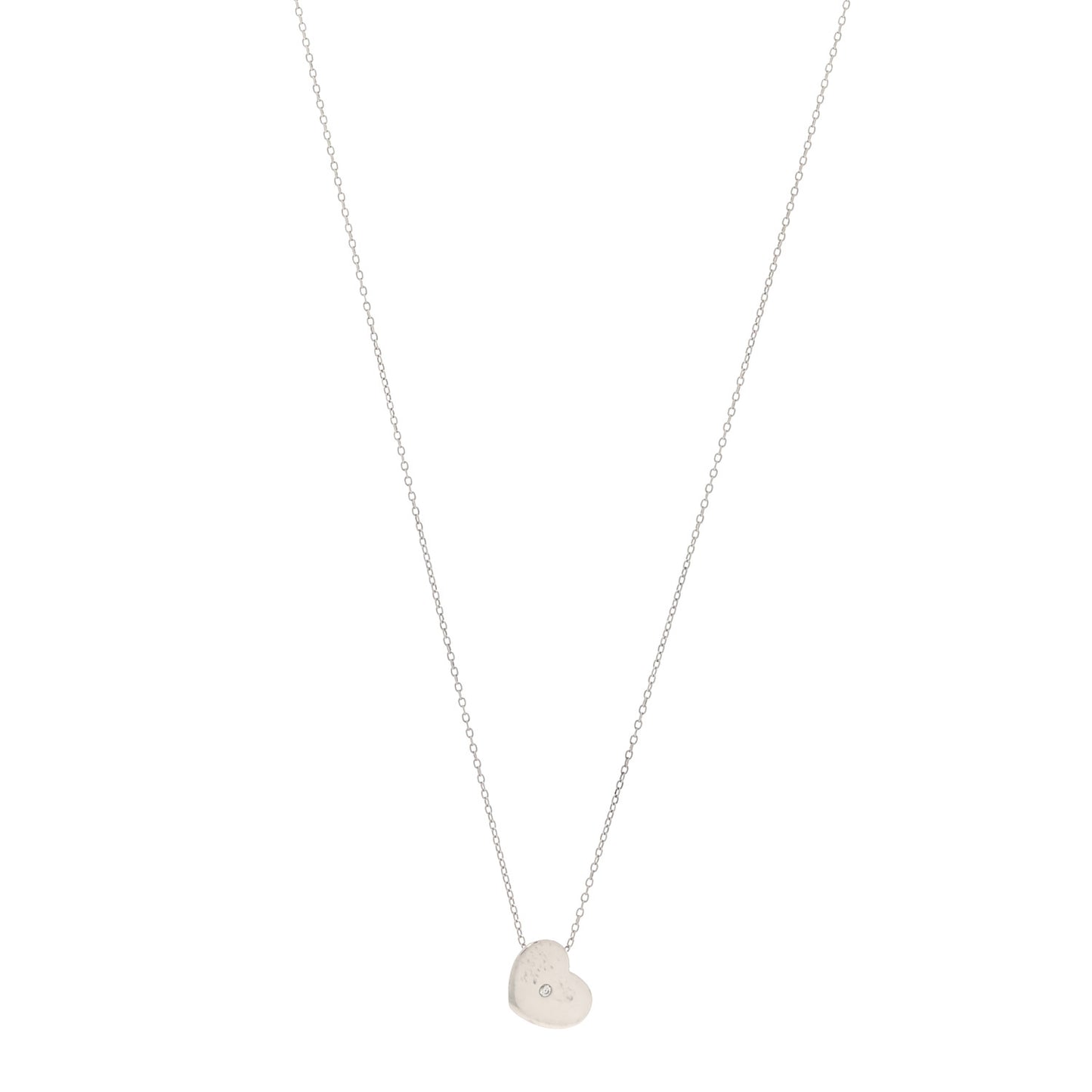 Sterling Silver Diamond Paloma Picasso Modern Heart Necklace