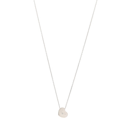 Tiffany Sterling Silver Diamond Paloma Picasso Modern Heart Necklace 1 of 6