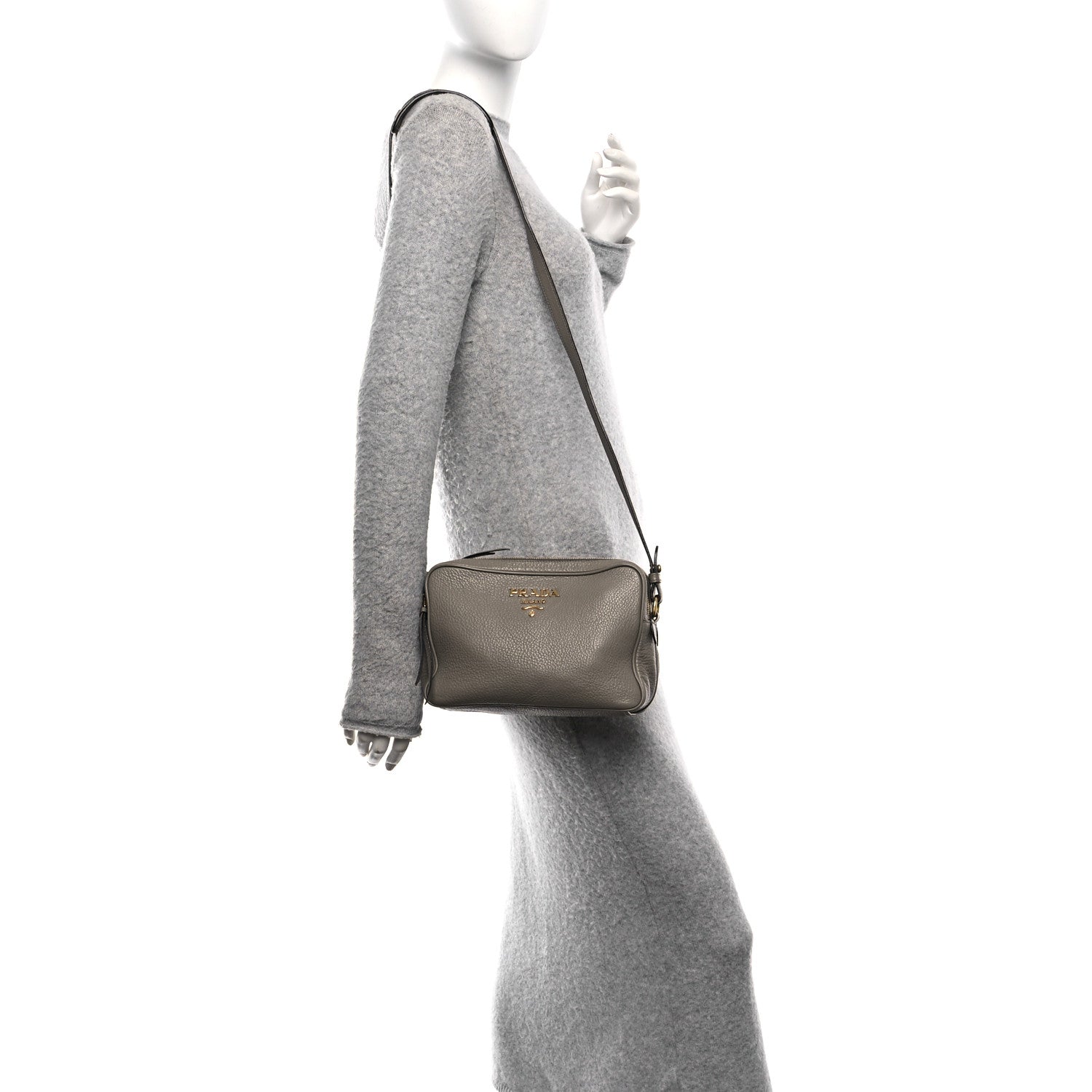 Prada Vitello Phenix Camera Bag Argilla 2 of 12