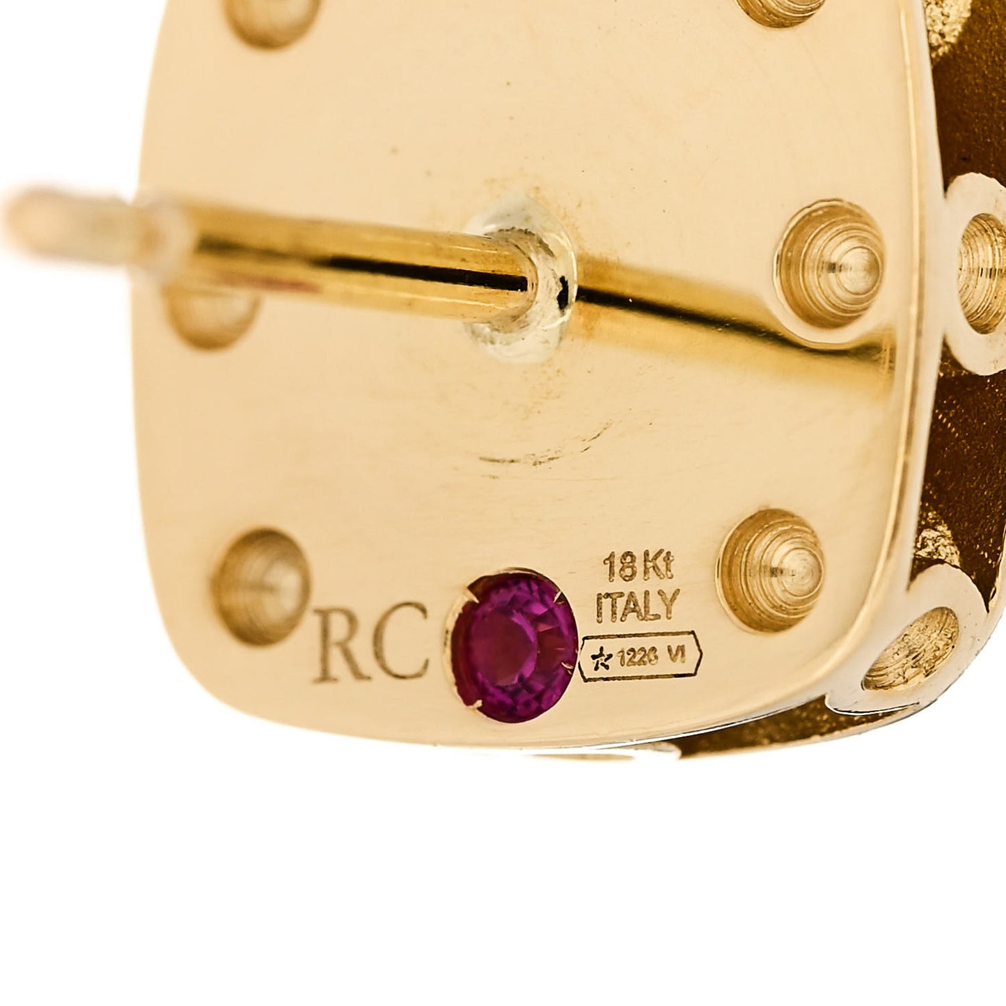 18K Yellow Gold Mother of Pearl Pois Moi Stud Earrings