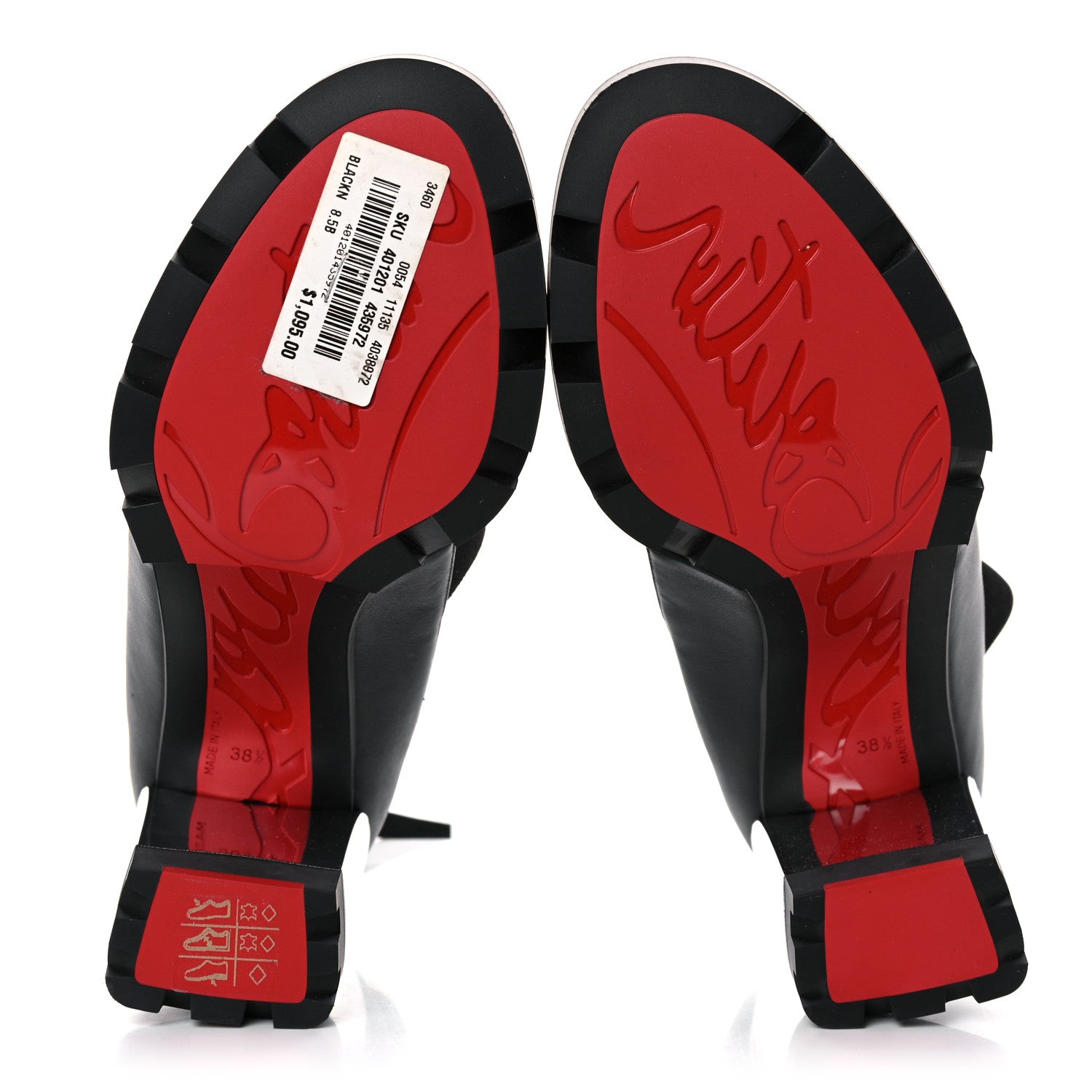 Christian Louboutin Calfskin Patrouiagoma 100 Platform Sandals 38.5 Black Nickel 5 of 10