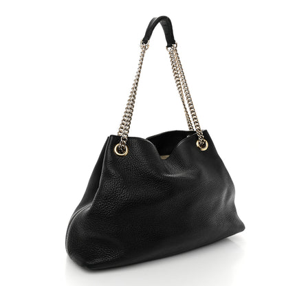 Gucci Pebbled Calfskin Medium Soho Chain Shoulder Bag Black 3 of 14