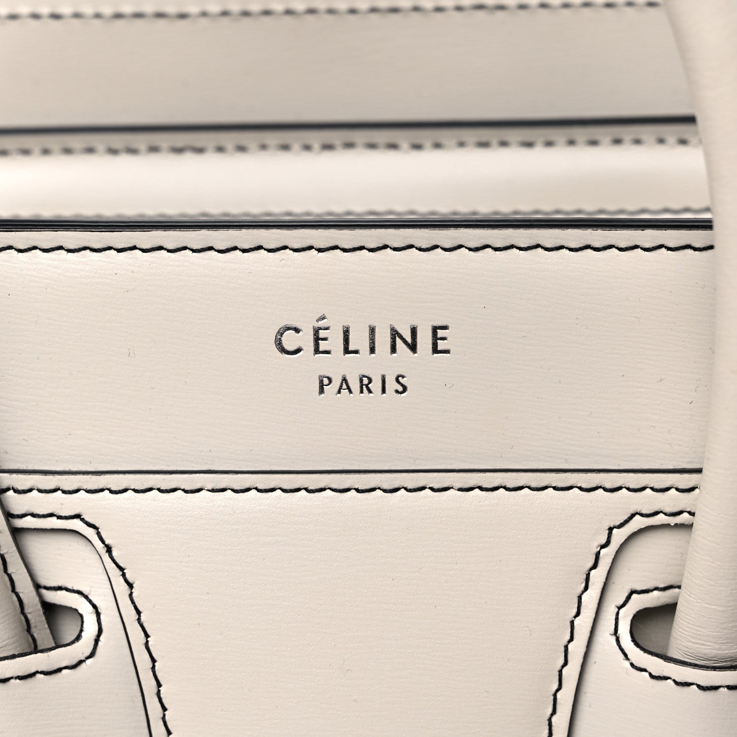 Celine Satin Calfskin Nano Debossed Luggage White 5 of 13