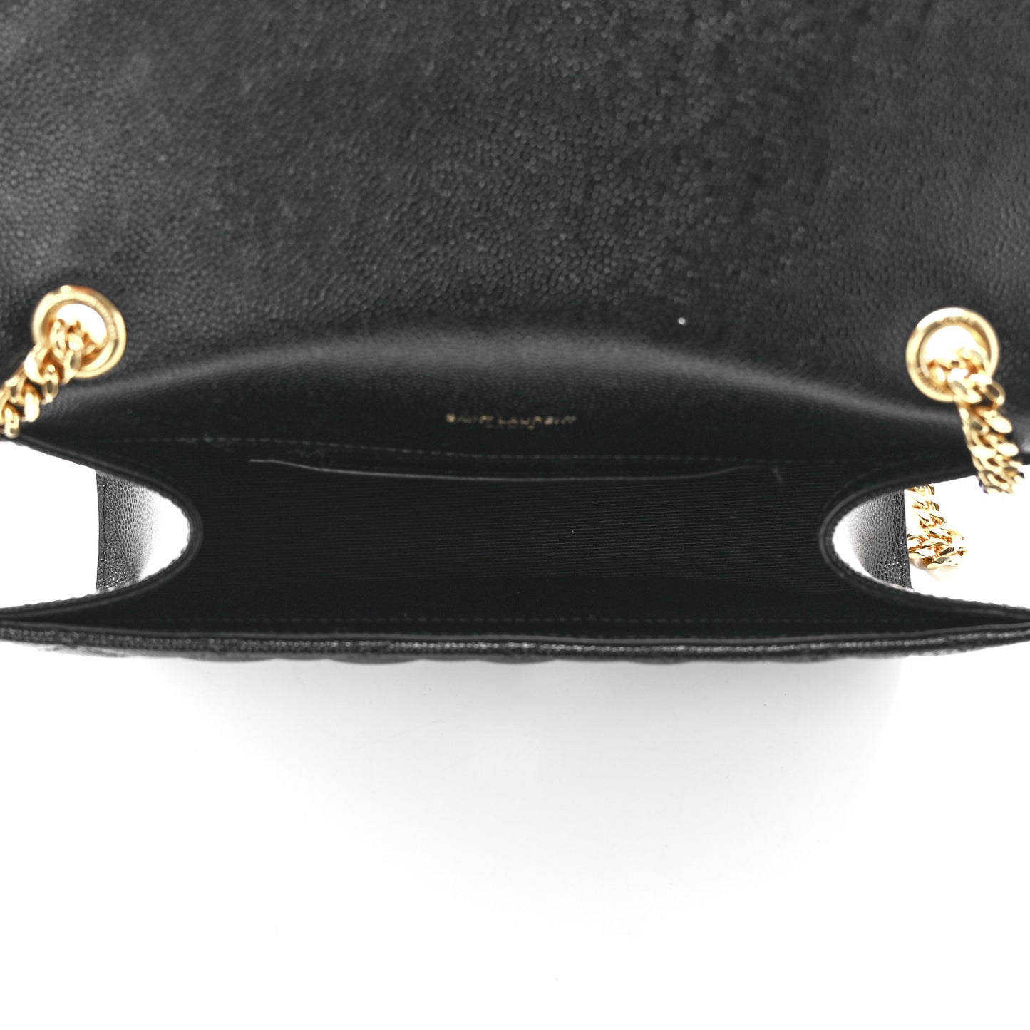 Grain De Poudre Textured Mixed Matelasse Triquilt Small Monogram Satchel Black