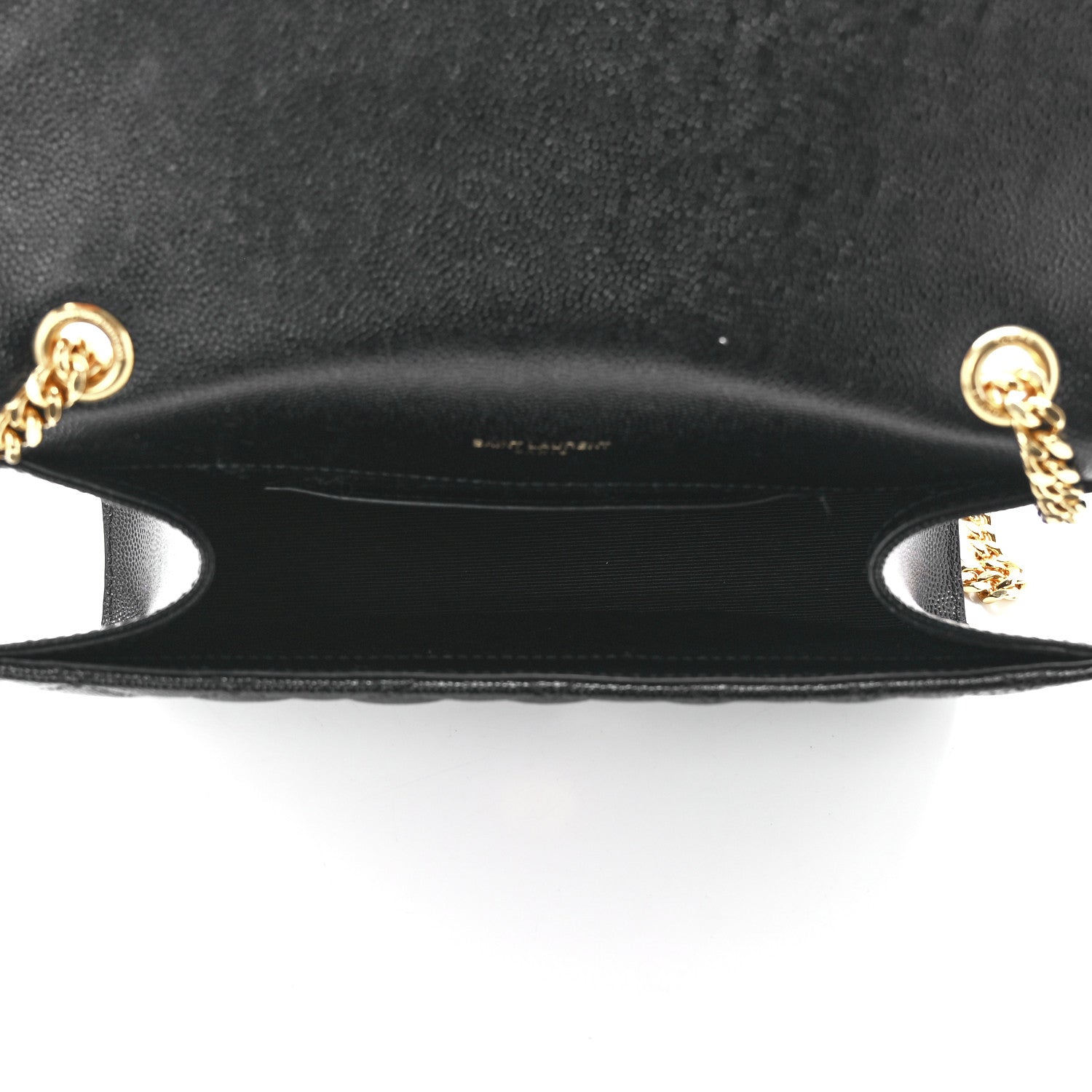 Saint Laurent Grain De Poudre Textured Mixed Matelasse Triquilt Small Monogram Satchel Black 5 of 12