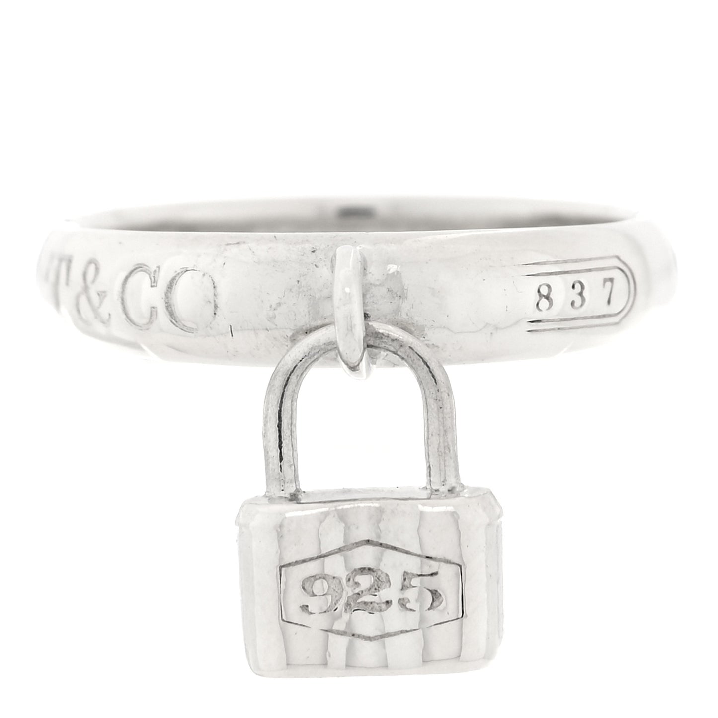 Sterling Silver 1837 Lock Charm Ring 50 5.5