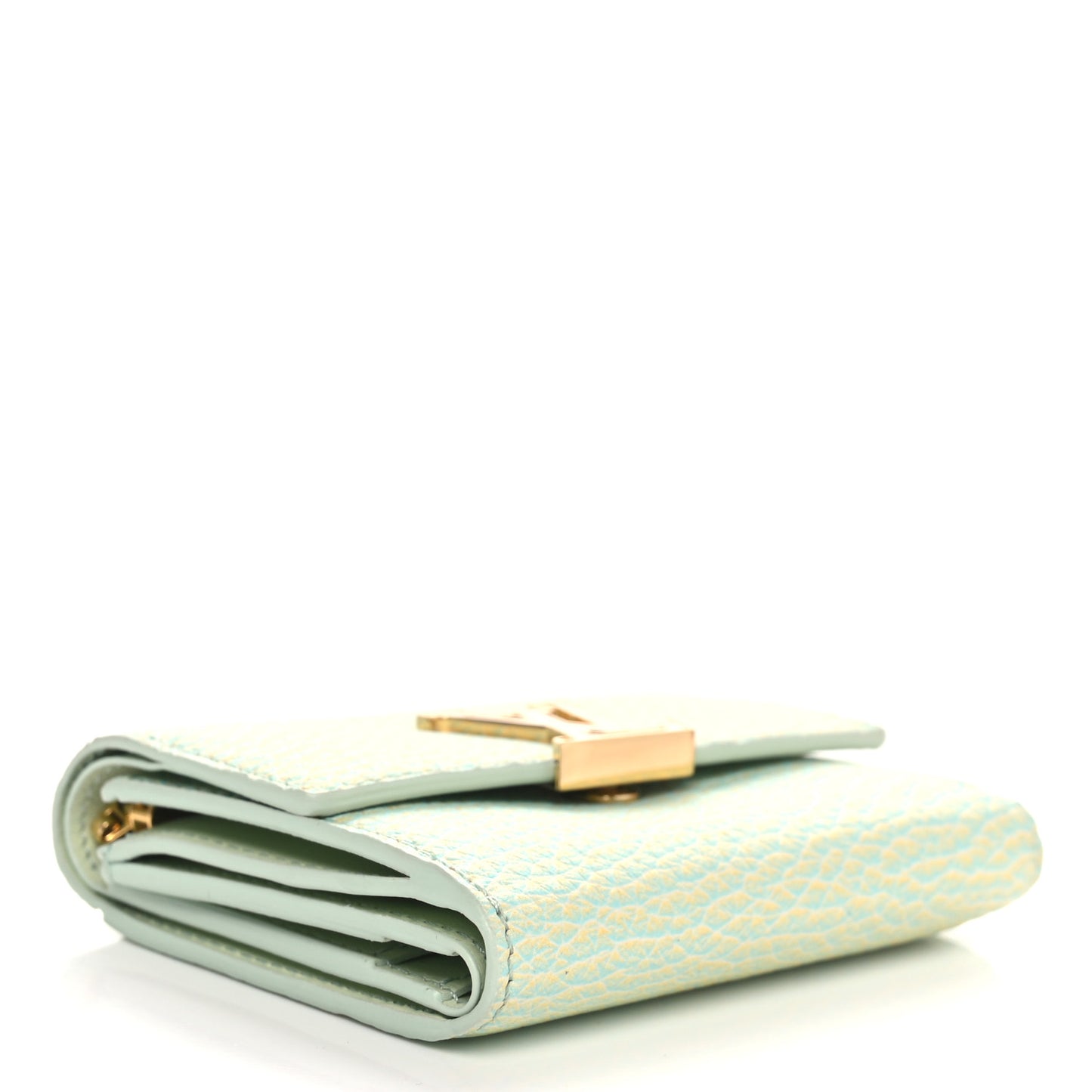 Taurillon Summer Stardust Capucines XS Wallet Vert D'Eau