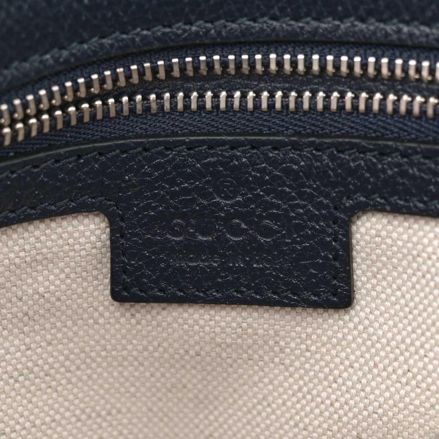 Gucci GG Supreme Monogram Textured Dollar Calfskin Blondie Chain Shoulder Flap Bag Beige Blue 6 of 12