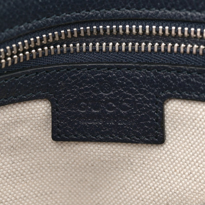 Gucci GG Supreme Monogram Textured Dollar Calfskin Blondie Chain Shoulder Flap Bag Beige Blue 6 of 12