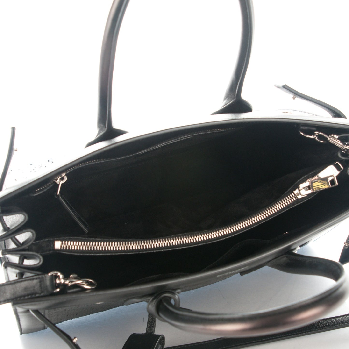 Python Calfskin Embossed Small Sac de Jour Black