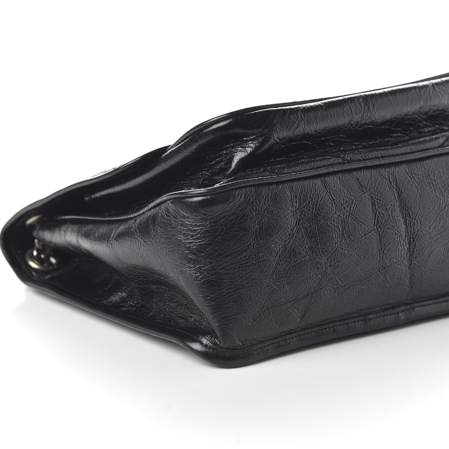 Saint Laurent Crinkled Calfskin Matelasse Monogram Medium Niki Chain Satchel Black 6 of 9