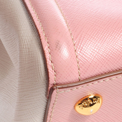 Prada Saffiano Lux Medium Bi-Color Tote Orchidea Talco 5 of 15