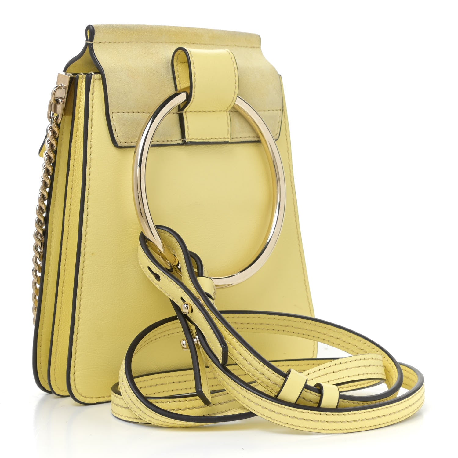 Chloe Suede Calfskin Mini Faye Bracelet Bag Lemonade 3 of 12