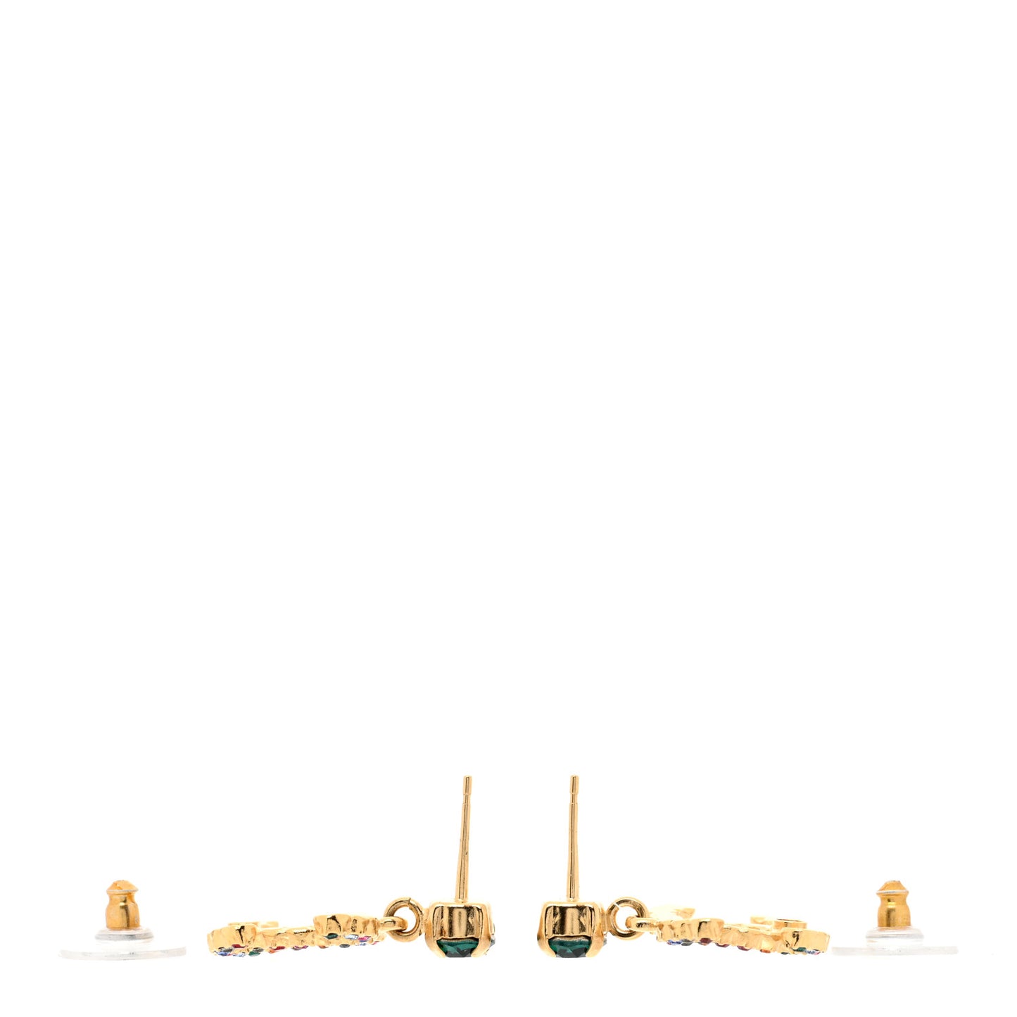 Crystal Over The Rainbow CC Drop Earrings Gold Multicolor
