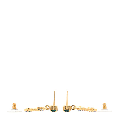 Chanel Crystal Over The Rainbow CC Drop Earrings Gold Multicolor 3 of 6