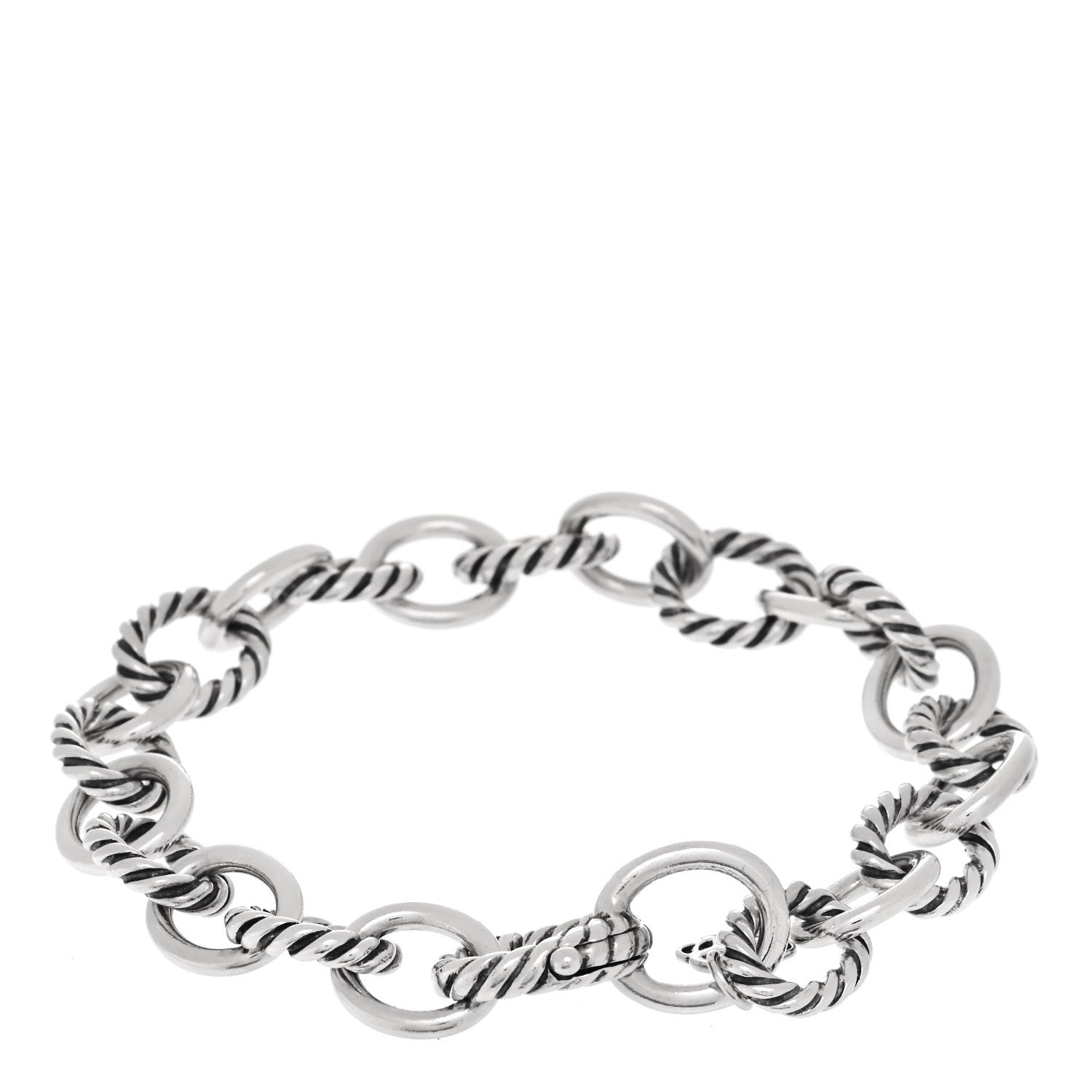 David Yurman Sterling Silver 10mm Medium Oval Link Bracelet 3 of 4