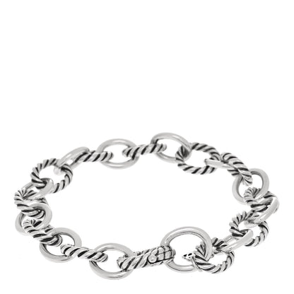 David Yurman Sterling Silver 10mm Medium Oval Link Bracelet 3 of 4
