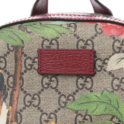 Gucci GG Supreme Monogram Tian Web Small Day Backpack Beige Multicolor Red 7 of 11