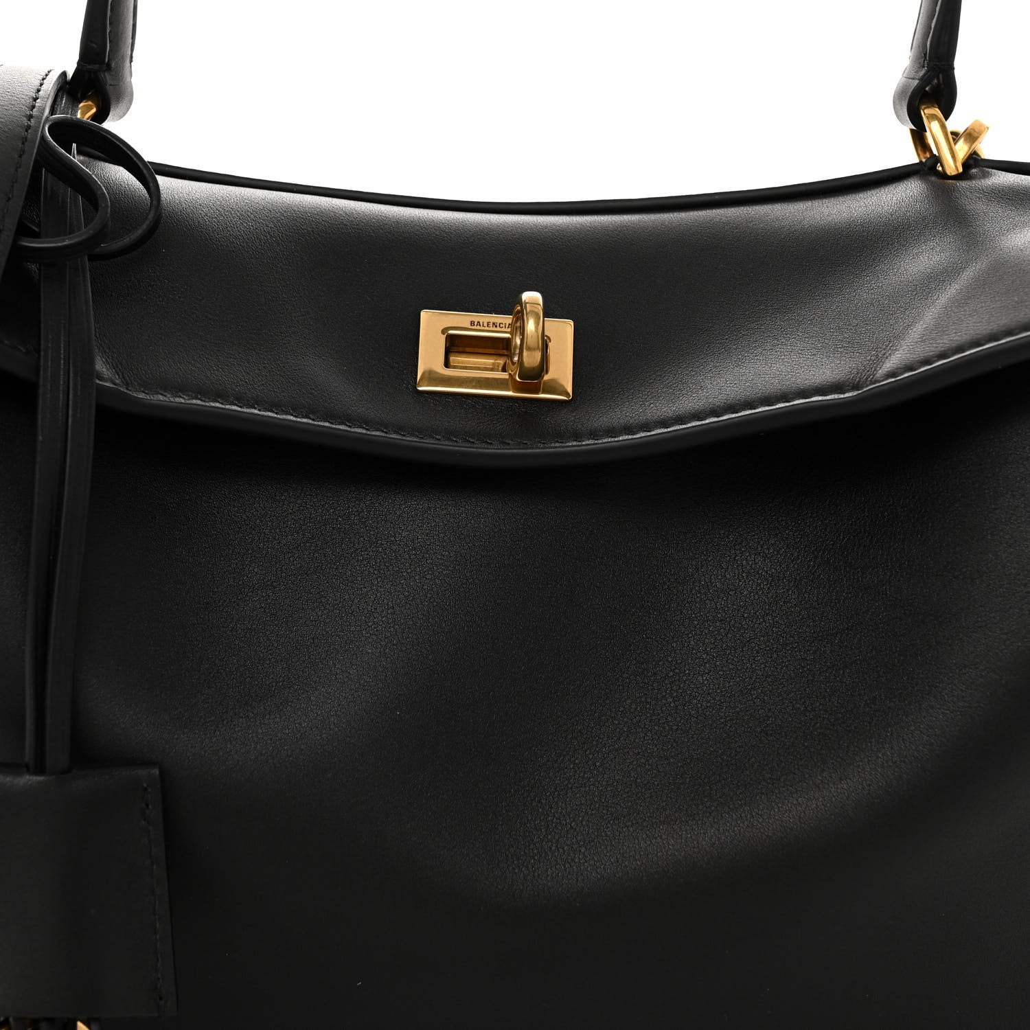 Balenciaga Natural Smooth Calfskin Small Rodeo Top Handle Handbag Black 7 of 10