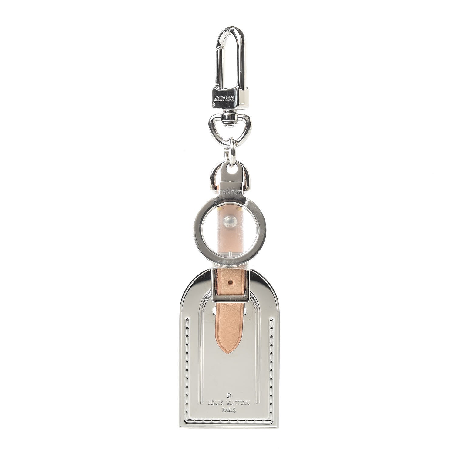 Louis Vuitton Metal Luggage Tag Key Holder Silver 1 of 3