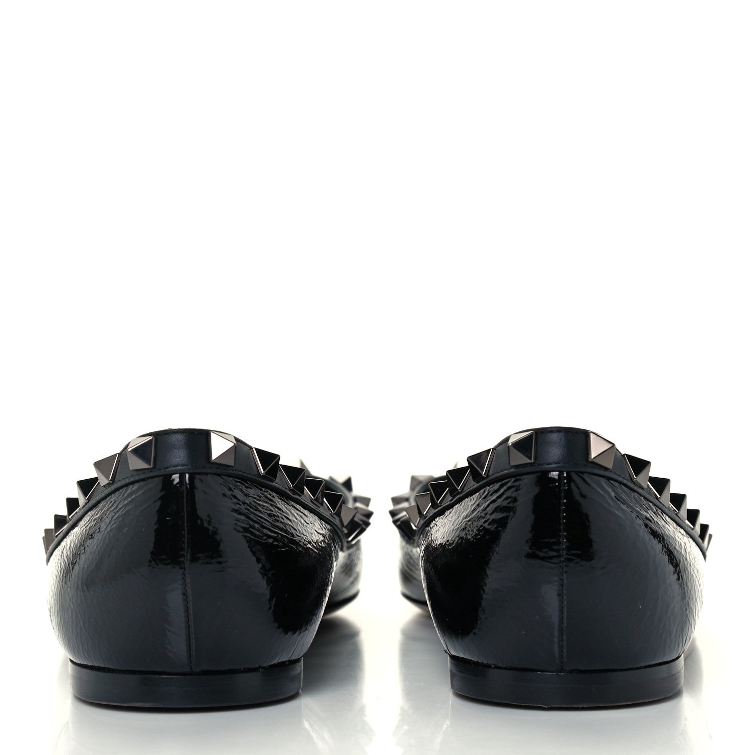 Valentino Garavani Patent Rockstud Ballerina Flats 40.5 Black 6 of 11