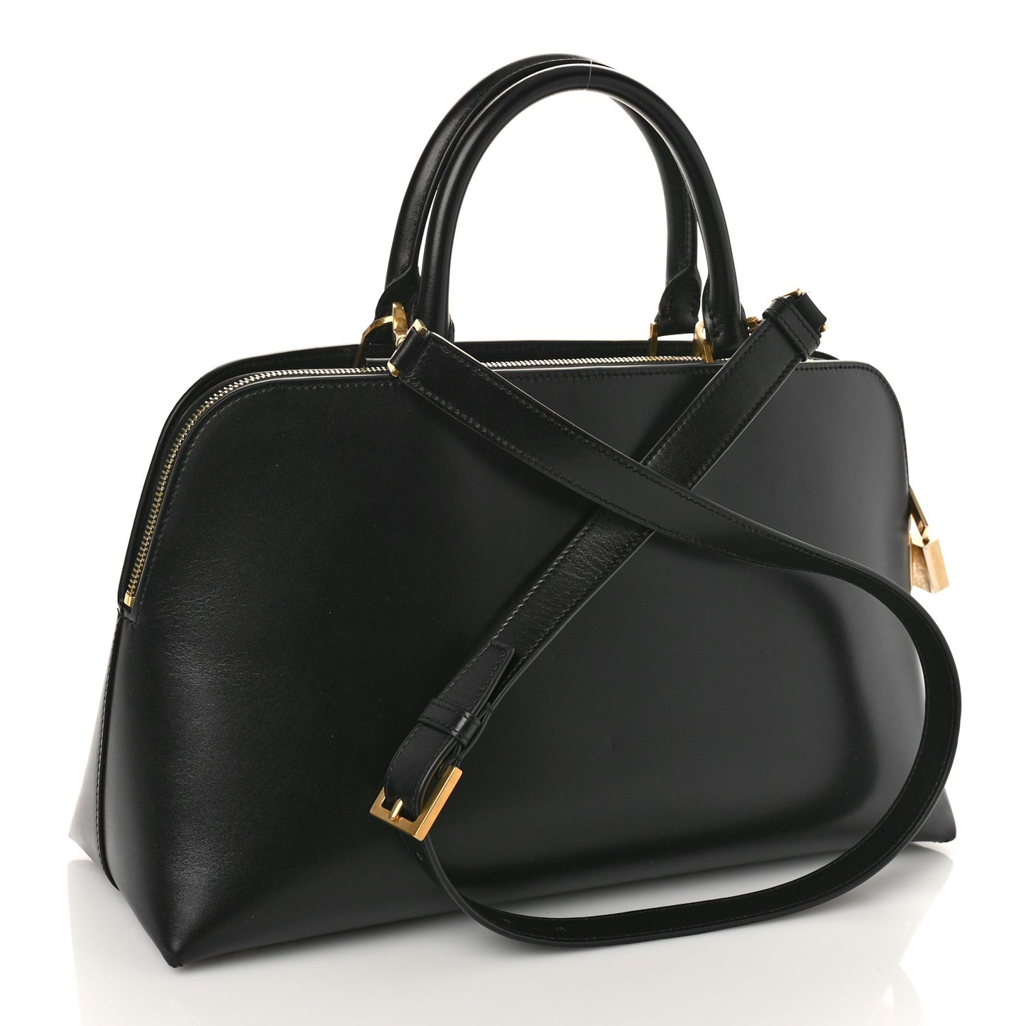 Calfskin Sac De Jour Duffle Top Handle Black