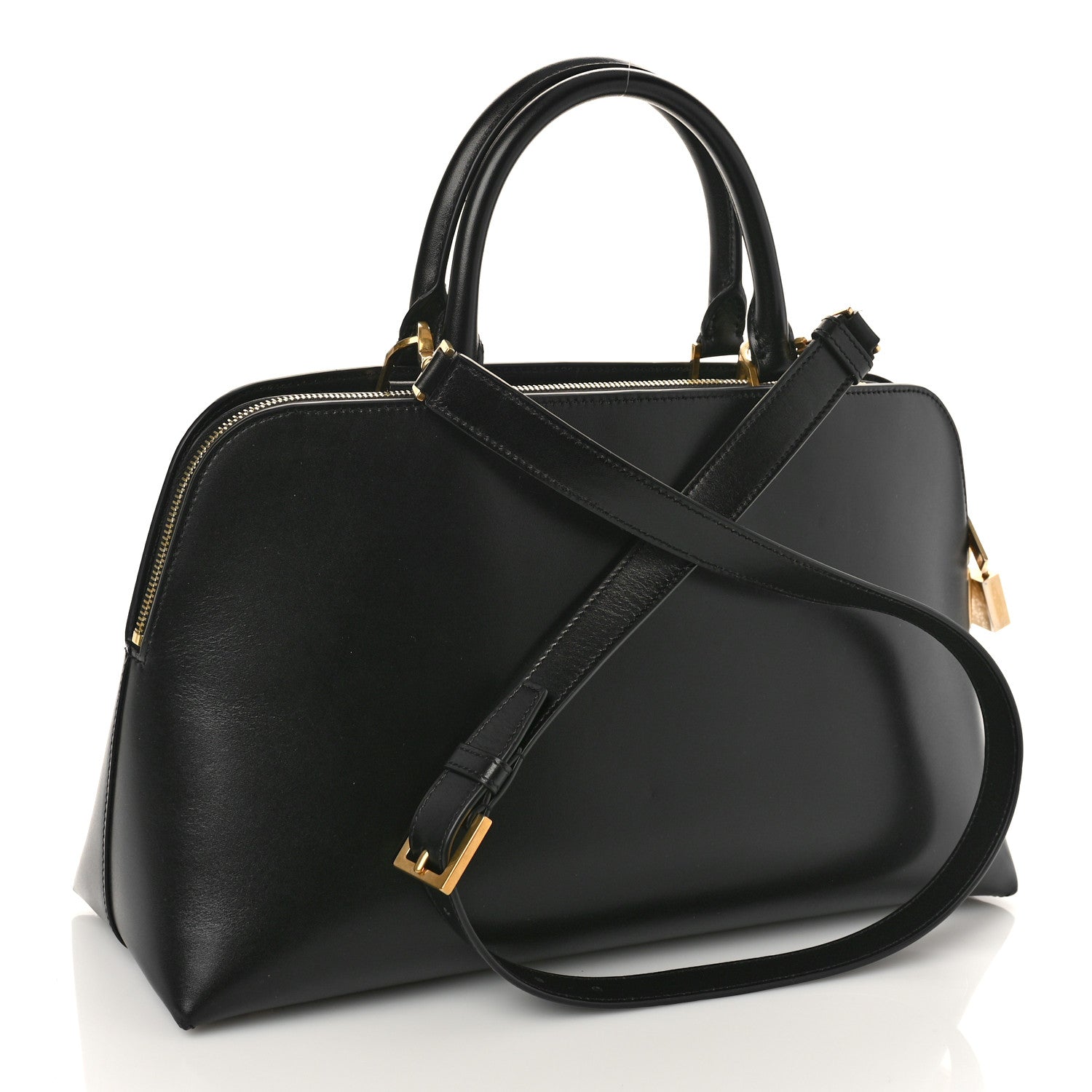 Saint Laurent Calfskin Sac De Jour Duffle Top Handle Black 3 of 8