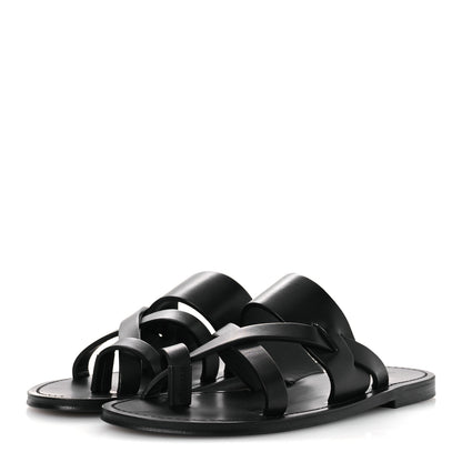 Saint Laurent Calfskin Mens Culver Flat Mules Sandals 41 Black 4 of 12