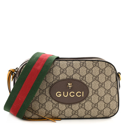 Gucci GG Supreme Monogram Web Neo Vintage Shoulder Bag Beige New Acero Crop 1 of 12